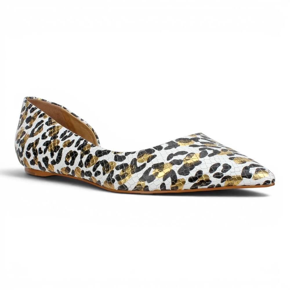 NEW CARRANO women's amelia leather flats in leopard